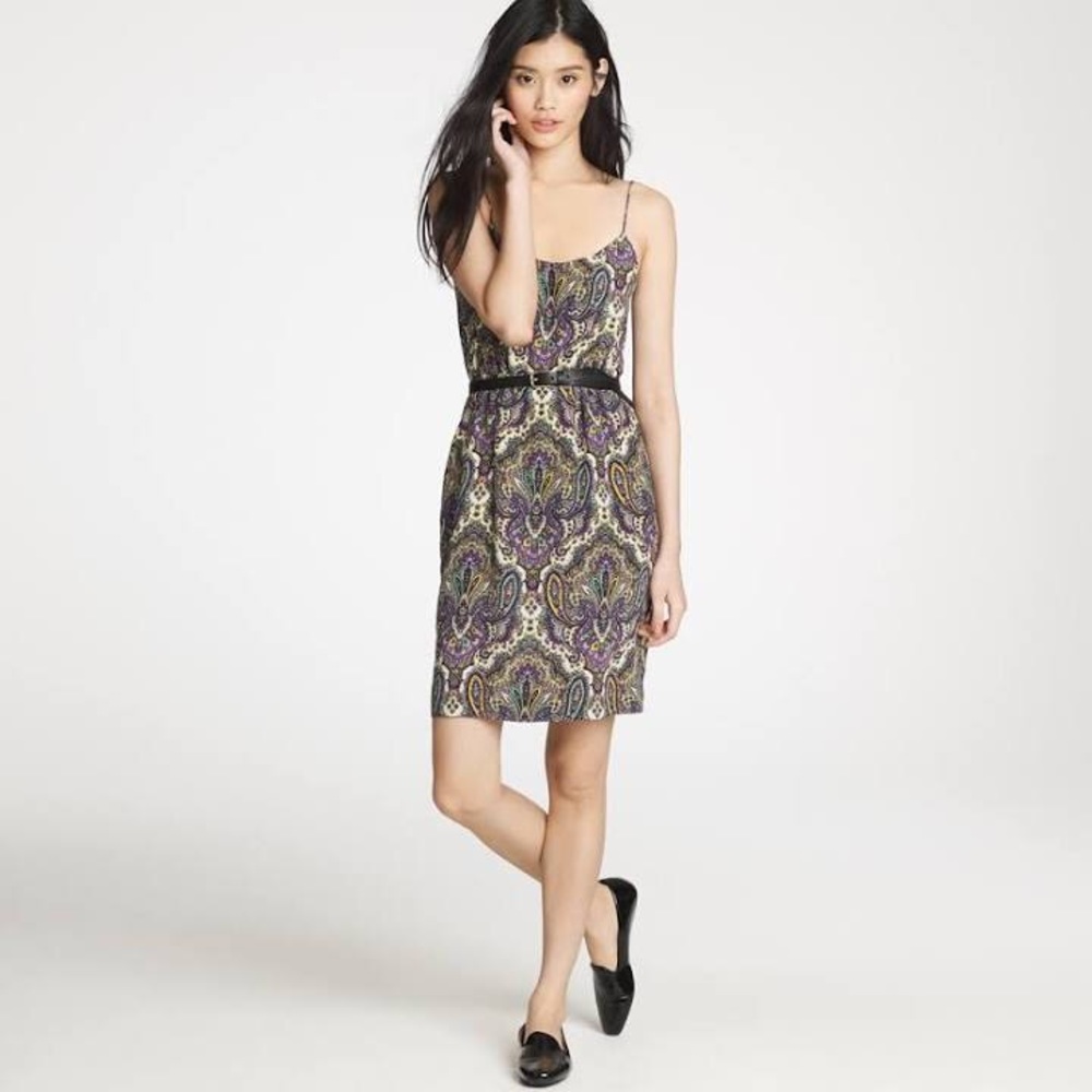 J. Crew Blouson Royal Paisley Dress